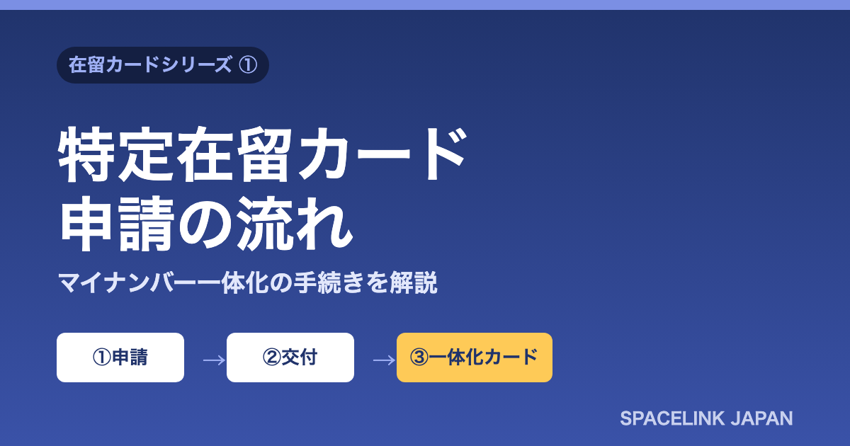 特定在留カード申請の手続きフロー（マイナンバーカードに在留カード機能を統合）